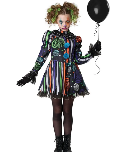 California Costumes Neon Nightmare Clown Deluxe Girls Costume Best Sale