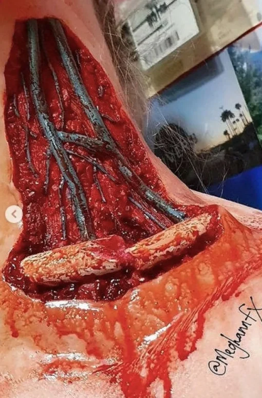 ForensicFX Studios Open Collarbone Wound Prosthetic Clearance