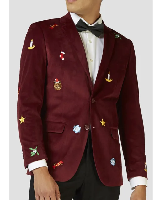 Opposuits Opposuit Christmas Icons Burgundy Deluxe Mens Blazer Online
