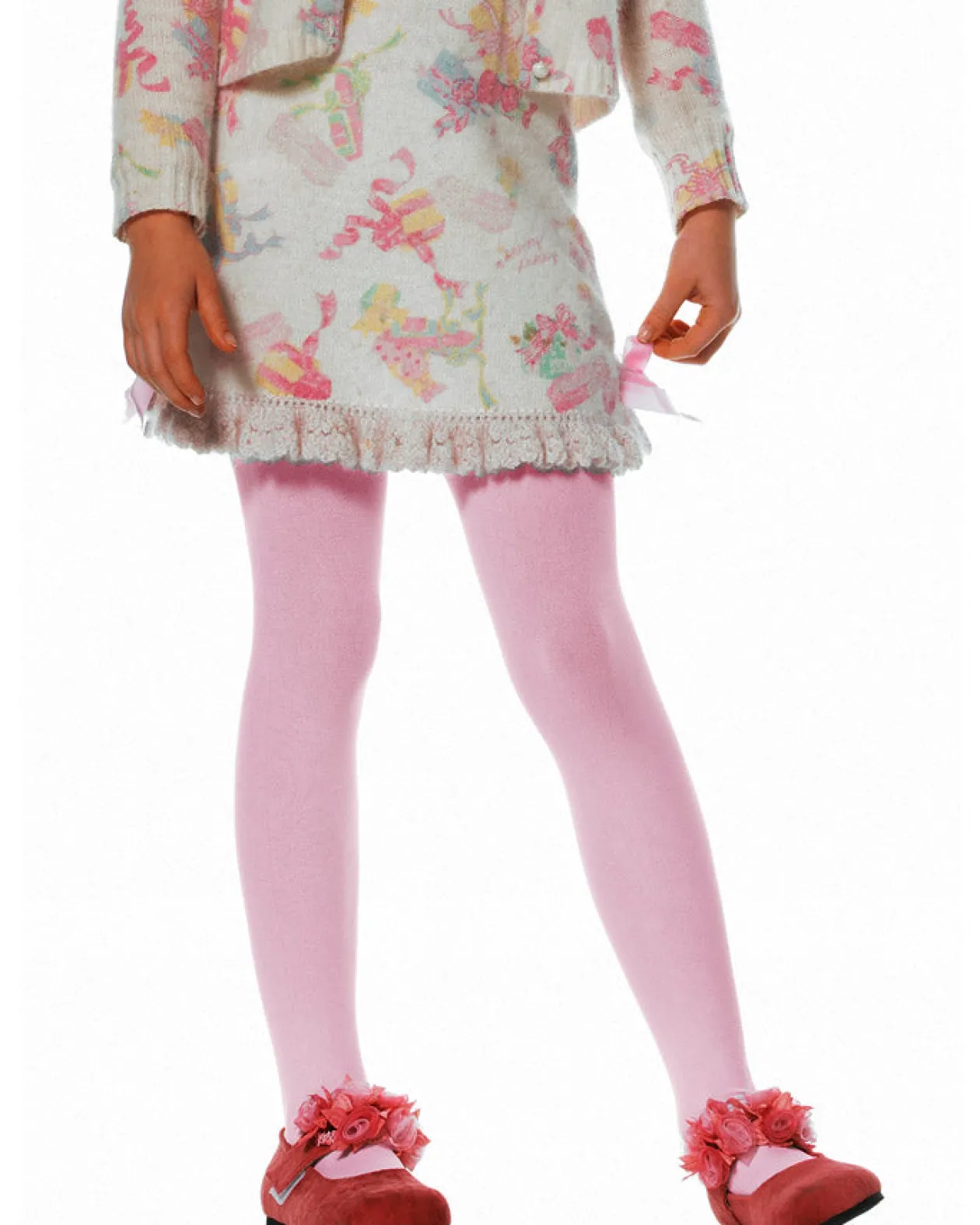 Leg Avenue Pale Pink Opaque Girls Tights Cheap