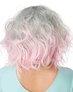 California Costumes Pastel Textured Long Bob Pink Wig Sale