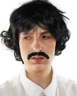 The Wig Outlet Pedro Black Wig And Moustache Set Online