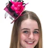 Interalia Pink And Black Flower Clip On Top Hat Store