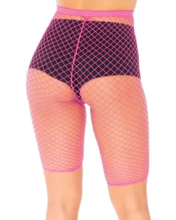 Leg Avenue Pink Industrial Net Biker Shorts Flash Sale