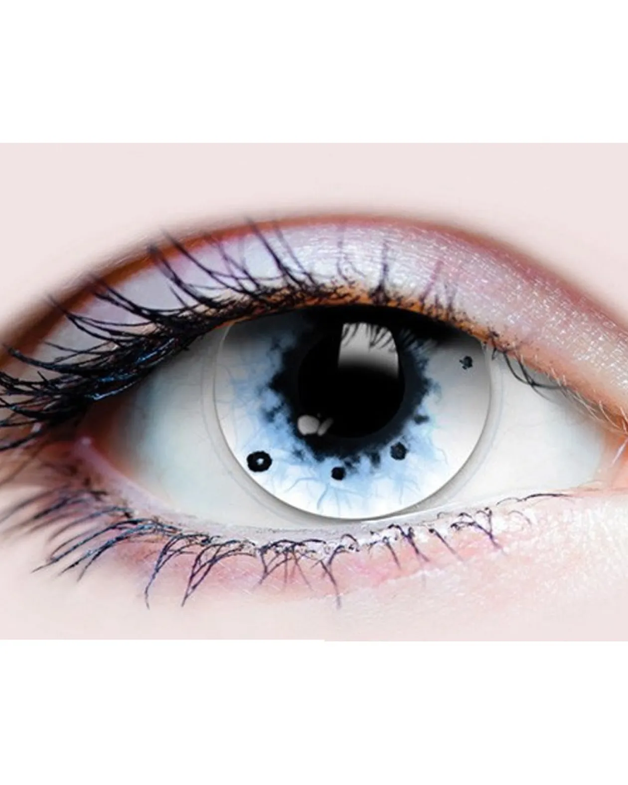 Tomfoolery Primal 14Mm White And Black Contact Lenses New