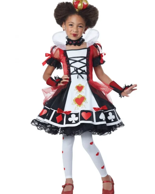 California Costumes Queen Of Hearts Deluxe Girls Costume New
