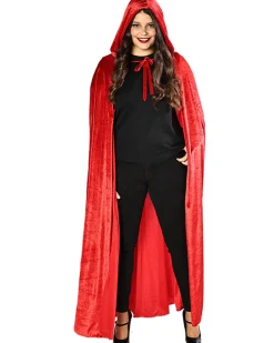 * Red Panne Velvet Deluxe Adults Cape Cheap