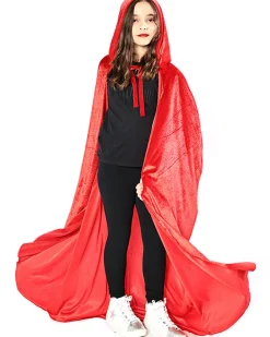* Red Panne Velvet Deluxe Kids Cape Sale