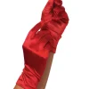 Leg Avenue Red Wrist Length Satin Gloves Flash Sale