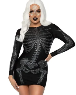 Leg Avenue Rhinestone Black Skeleton Womens Costume Online