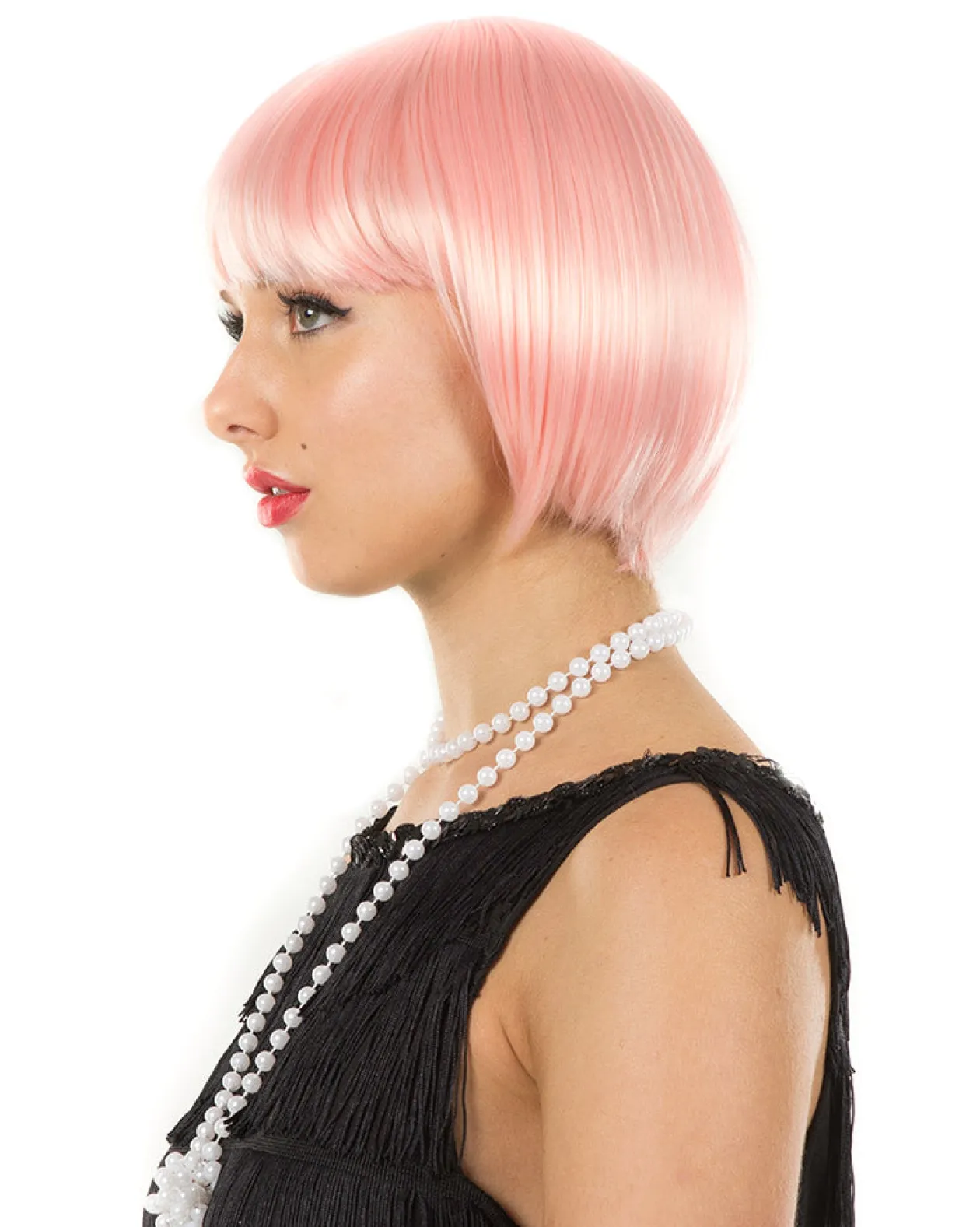* 1920S Flapper Deluxe Pastel Pink Bob Wig Shop