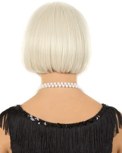 * 1920S Flapper Deluxe Platinum Blonde Bob Wig Clearance