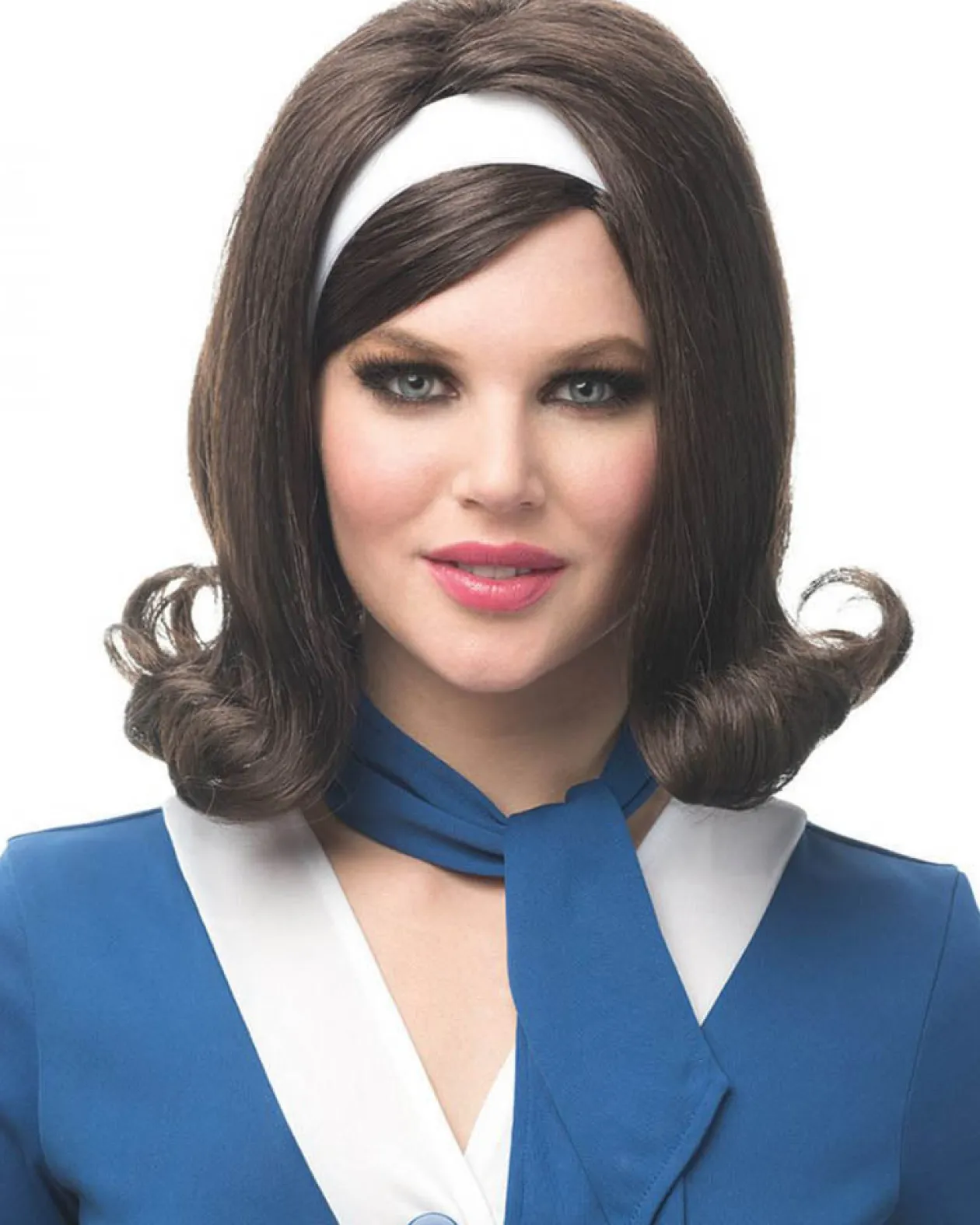 Costume Culture by Franco 60S Flip Brown Wig With Headband Clearance