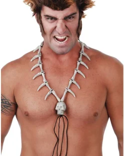 Tomfoolery Skull And Teeth Necklace Flash Sale