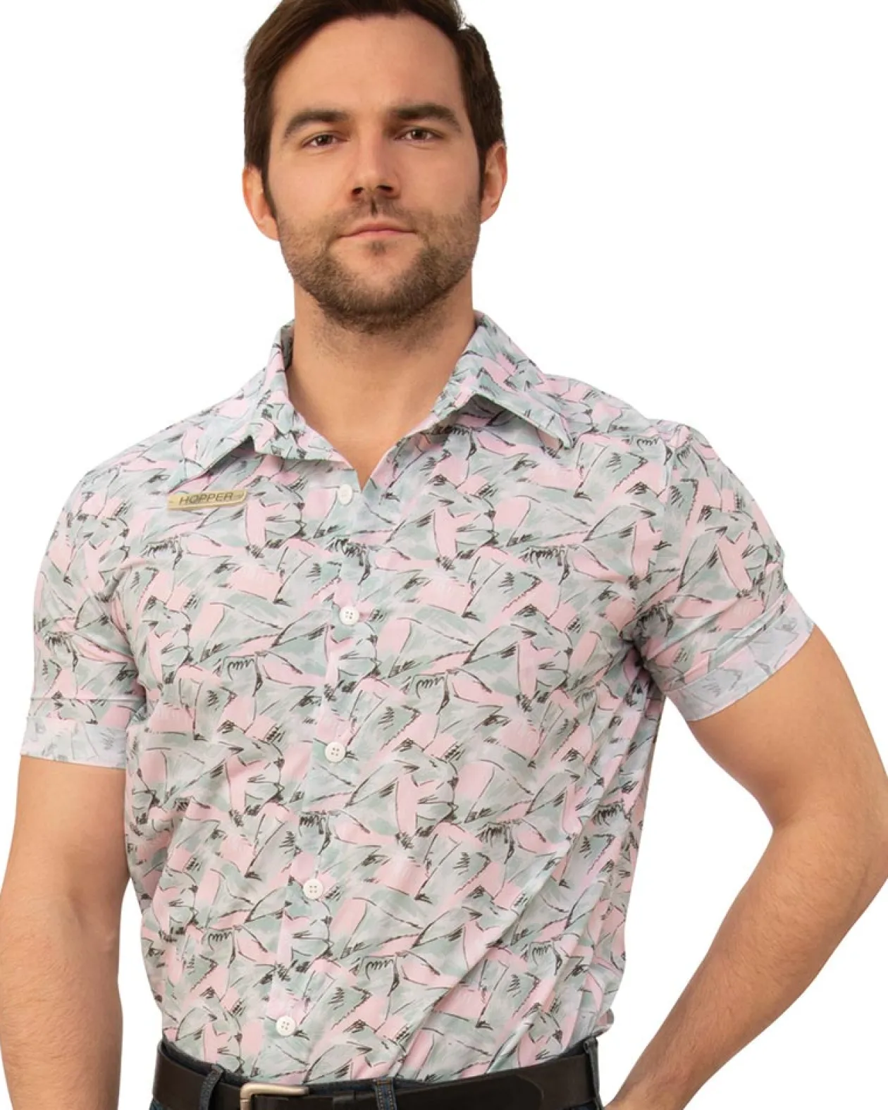 Rubies Stranger Things Jim Hopper Mens Hawaiian Shirt Best Sale