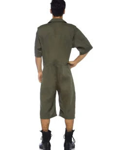 Leg Avenue Top Gun Board Short Flight Suit Mens Costume Discount