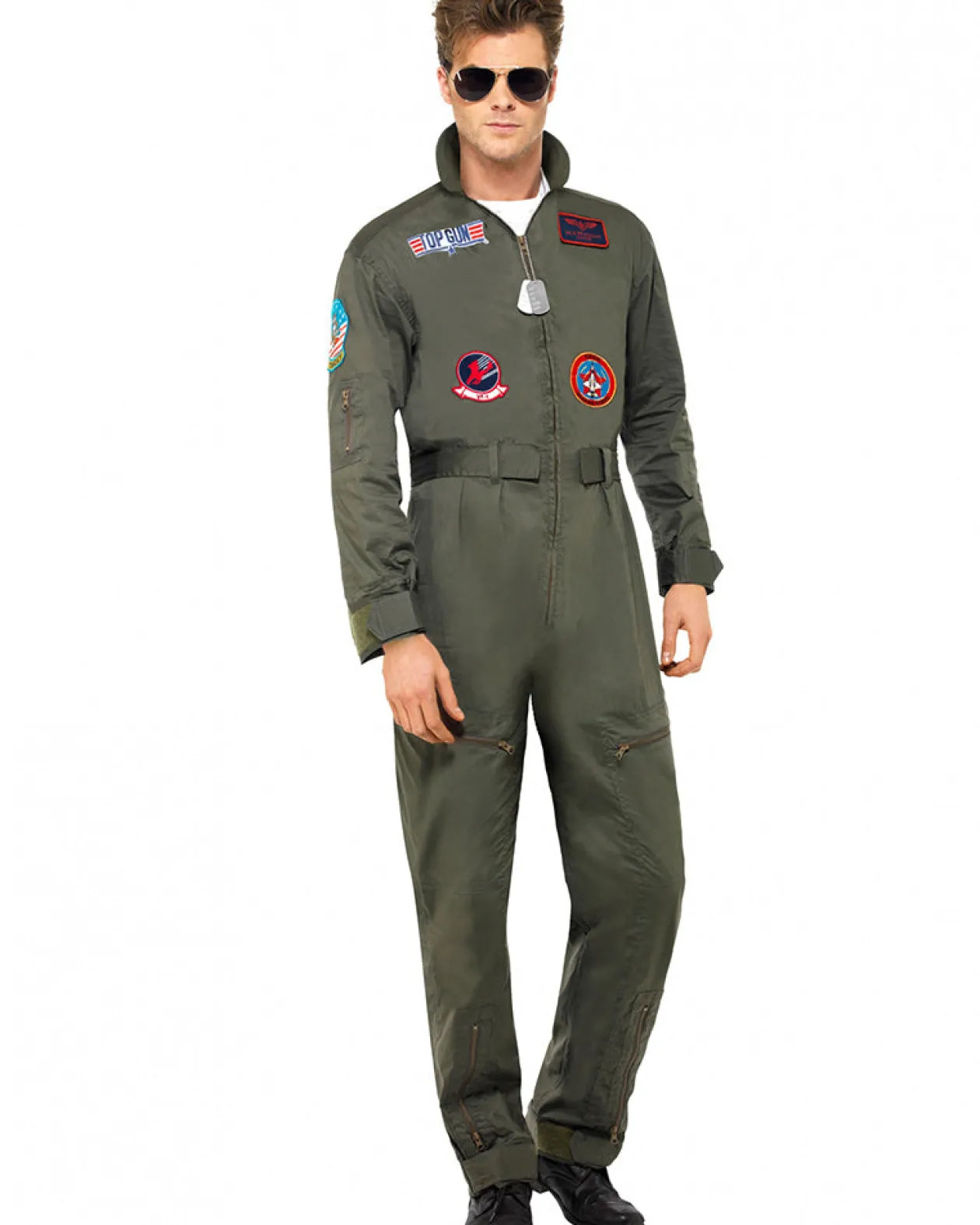 Smiffys Top Gun Jumpsuit Deluxe Mens Costume Best Sale