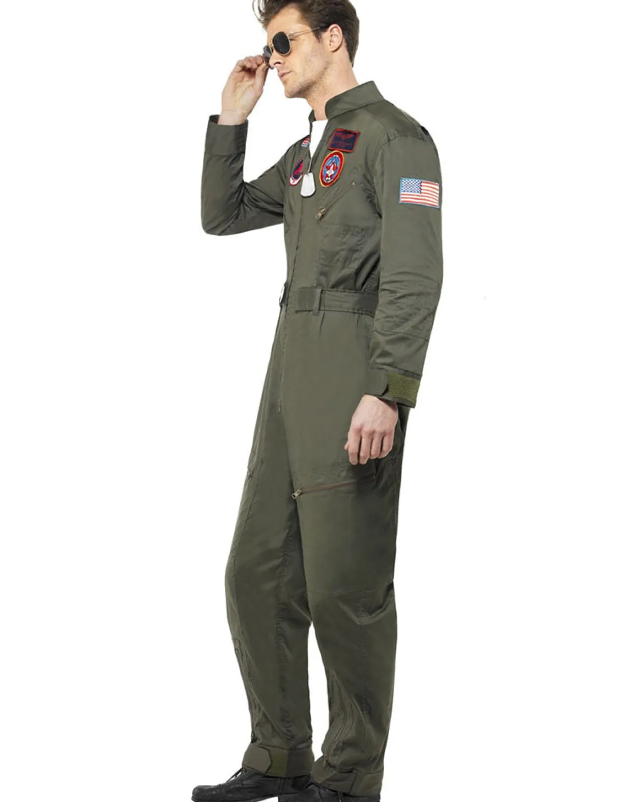 Smiffys Top Gun Jumpsuit Deluxe Mens Costume Best Sale