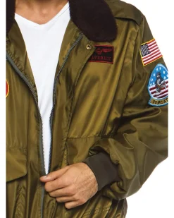 Leg Avenue Top Gun Khaki Mens Deluxe Bomber Jacket Sale