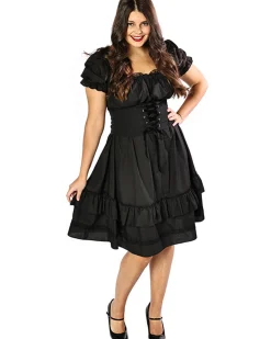 * Vintage Victorian Black Corset Womens Plus Size Dress Outlet