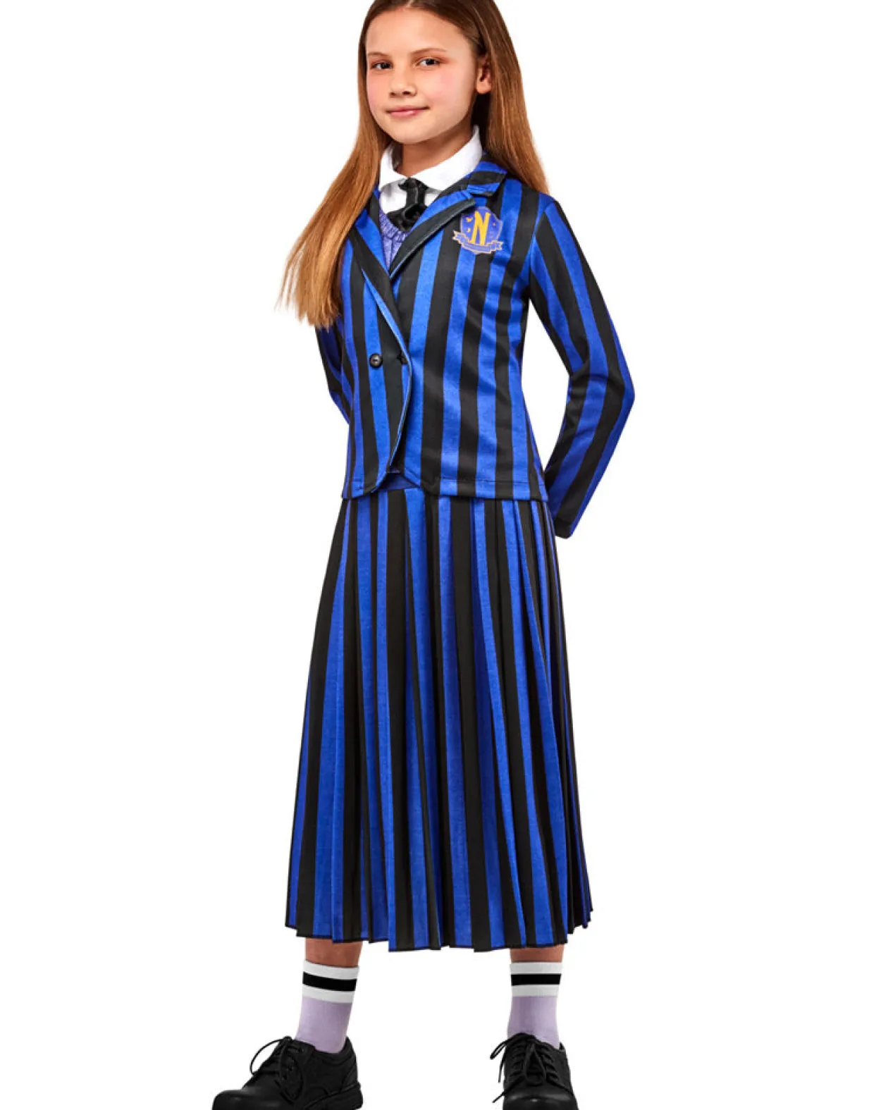 Rubies Wednesday Nevermore Academy Blue Enid Deluxe Girls Costume Discount