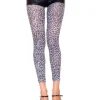Music Legs White And Black Leopard Print Leggings Cheap