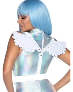 Leg Avenue White Furry Angel Wing Body Harness New