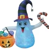 Channal Inflatables White Ghost With Pumpkin Candy Lawn Inflatable 1.2M Hot
